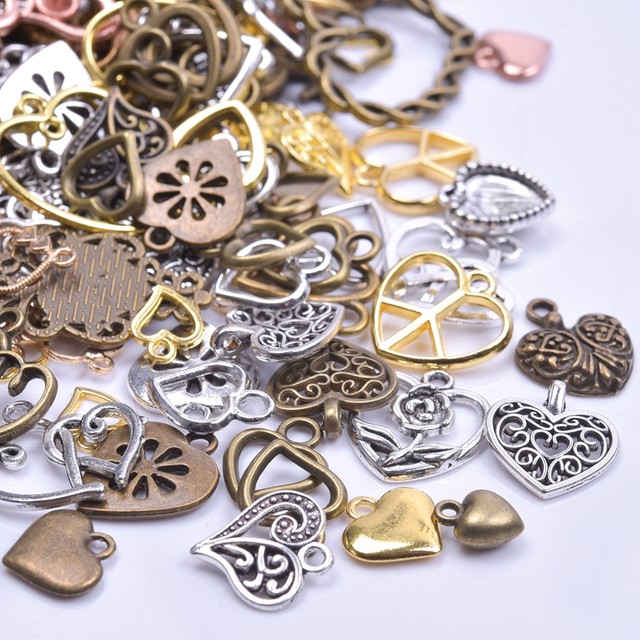 DIY Random Mix Love Heart Bulk Charms For Jewelry Making Supplies Metal  Pendant Handmade Necklace Bracelets Earring Accessories - AliExpress